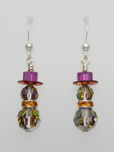 sterling silver volcano topaz with orange fuchsia hat sassy